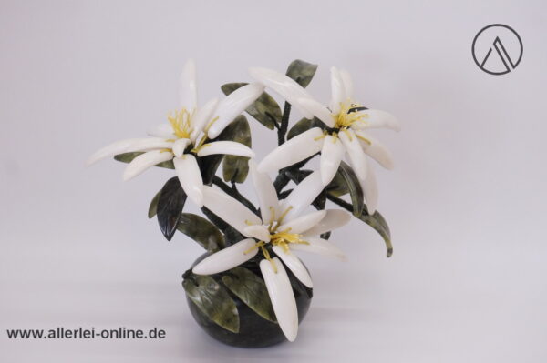 Jade Edelsteinbaum Bonsai | Blumen Bouquet | Jadeblätter mit Edelweißblüten