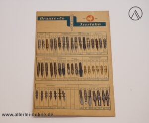 Antike Brause & Co Iserlohn Schreibfedern Musterkarte | Brause-Federn Verkaufsmuster Karte