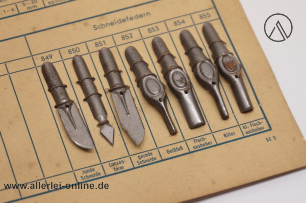 Brause und Co Iserlohn Musterkarte | Brause-Federn Schneidefedern Verkaufsmuster Karte
