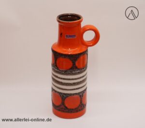 Scheurich Keramik Vase | Henkelvase 401-28 | Orange | Vintage Pop Art Fat Lava Keramikvase