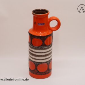 Scheurich Keramik Vase | Henkelvase 401-28 | Orange | Vintage Pop Art Fat Lava Keramikvase