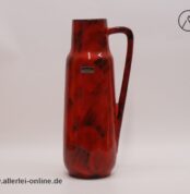Scheurich Keramik Vase | Henkelvase 275-28 | Rot / Schwarz | Vintage Pop Art Keramikvase