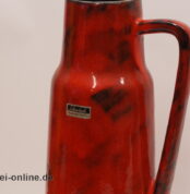Scheurich Keramik Vase | Henkelvase 275-28 | Rot / Schwarz | Vintage Pop Art Pottery Keramikvase