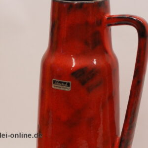 Scheurich Keramik Vase | Henkelvase 275-28 | Rot / Schwarz | Vintage Pop Art Pottery Keramikvase