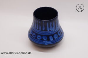 Töpferei Brieger Blaue Keramik Vase | Töpferei Brieger Unterammergau | Vintage Keramikvase