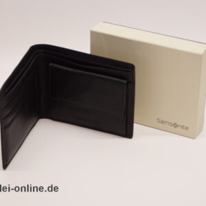 Samsonite Leder Geldbörse | Portemonnaie | schwarz - 9,5x12 cm | unbenutzt mit OVP