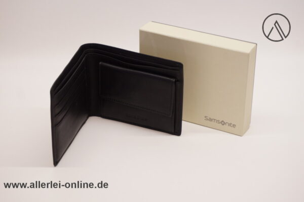 Samsonite Leder Geldbörse | Portemonnaie | schwarz - 9,5x12 cm | unbenutzt mit OVP