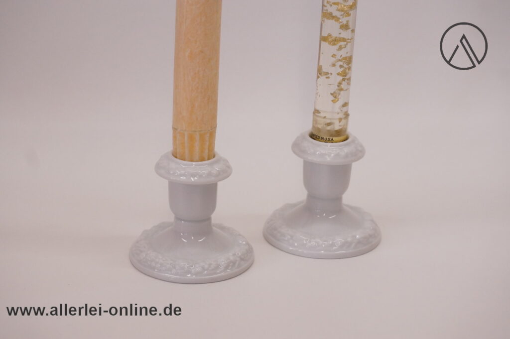 2 Stück Rosenthal Porzellan Kerzenhalter Maria weiß Kerzenständer im Allerlei-Online Shop