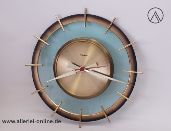 Vintage Messing Uhr | Wanduhr | 50-60er Jahre Klassiker | Junghans Quarzwerk