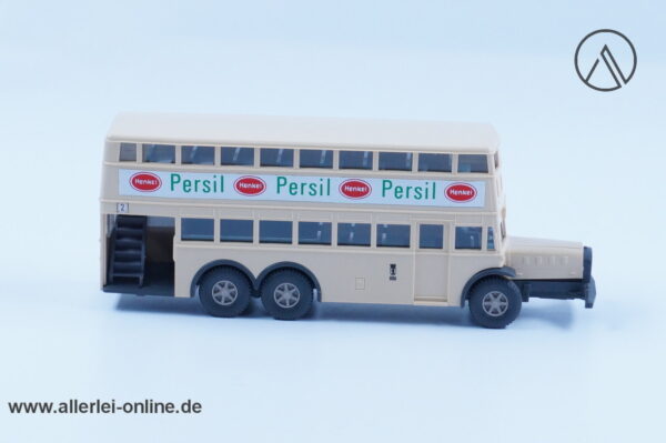 Vintage Wiking Mercedes-Benz D38 Doppeldeckerbus | Henkel-Persil Autobus | H0 - 1:87
