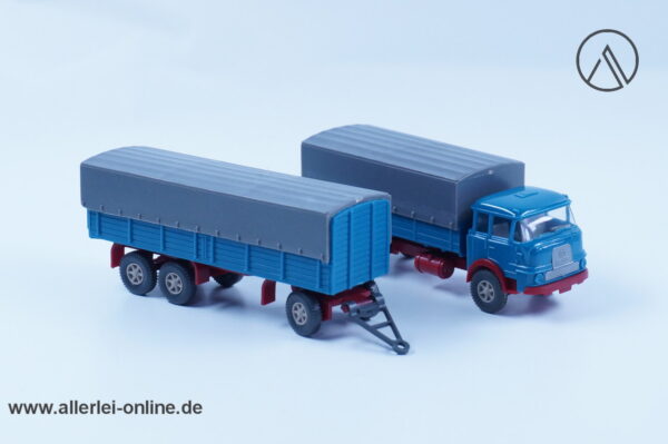 Vintage Wiking Modellautos | Krupp LF 806 LKW mit 3-Achs Anhänger | H0 - 1:87