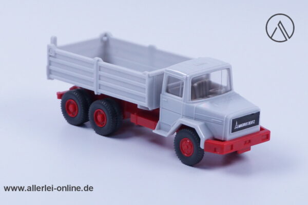 Vintage Wiking Modellauto | Magirus 232 D 22 AK Muldenkipper | Langhauber LKW | weiß | H0 - 1:87