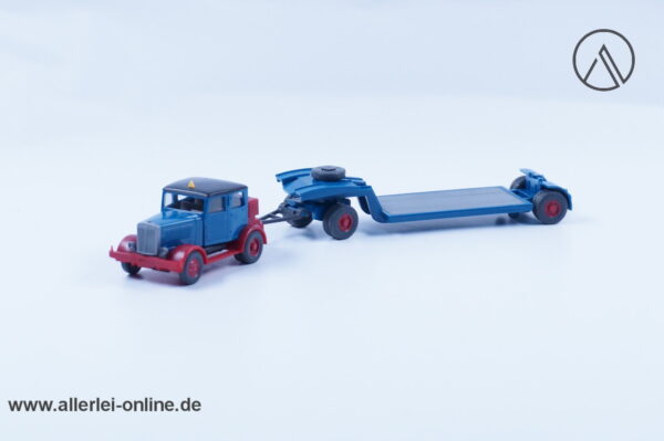 Wiking | Hanomag ST 100 Tiefladezug | Veteran mit Tieflader | Blau | H0 - 1:87