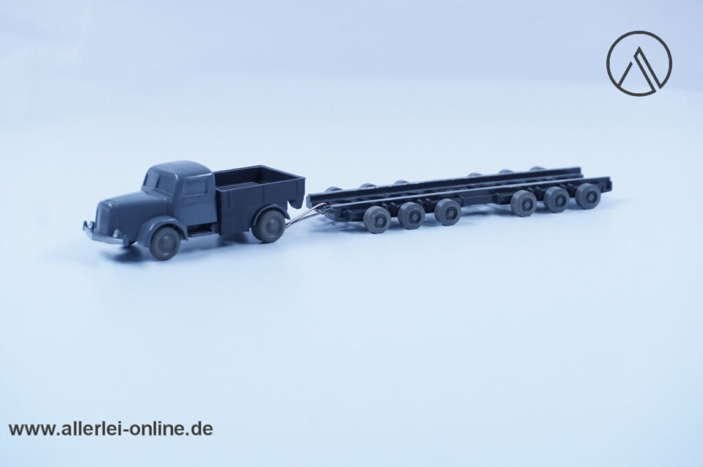 Wiking unverglast | Culemeyer - Henschel Zugmaschine mit Straßenroller | Grau | H0 - 1:87