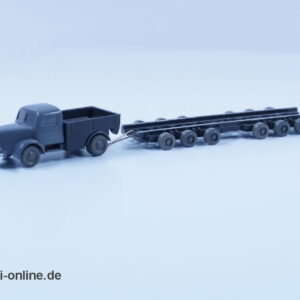 Wiking unverglast | Culemeyer - Henschel Zugmaschine mit Straßenroller | Grau | H0 - 1:87