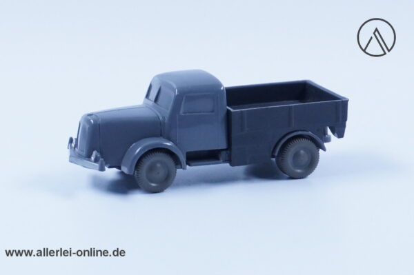 50er Jahre Wiking Modellauto unverglast | Culemeyer - Henschel Zugmaschine mit Straßenroller | Grau | H0 - 1:87