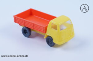 Alter MAN 415 Diesel Pritschen LKW | Arthur Hammer Lüdenscheid Groschenauto - Plastik Rollachser Modellauto | Gelb-Orange