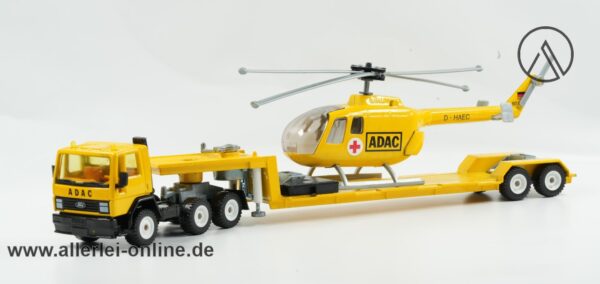 SIKU 3719 Super-Serie 1:55 | ADAC Hubschrauber mit Ford Cargo Schwertransport Tieflader