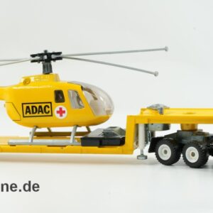 SIKU 3719 Super-Serie | ADAC Hubschrauber mit Ford Cargo Schwertransport Tieflader