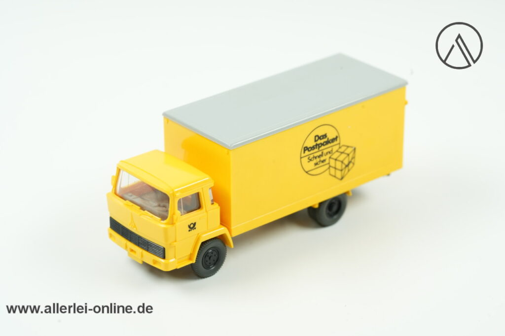 Wiking | Magirus 100 D7 DBP Koffer-LKW mit Hebebühne | Das Postpaket Schnell und sicher | H0 - 1:87