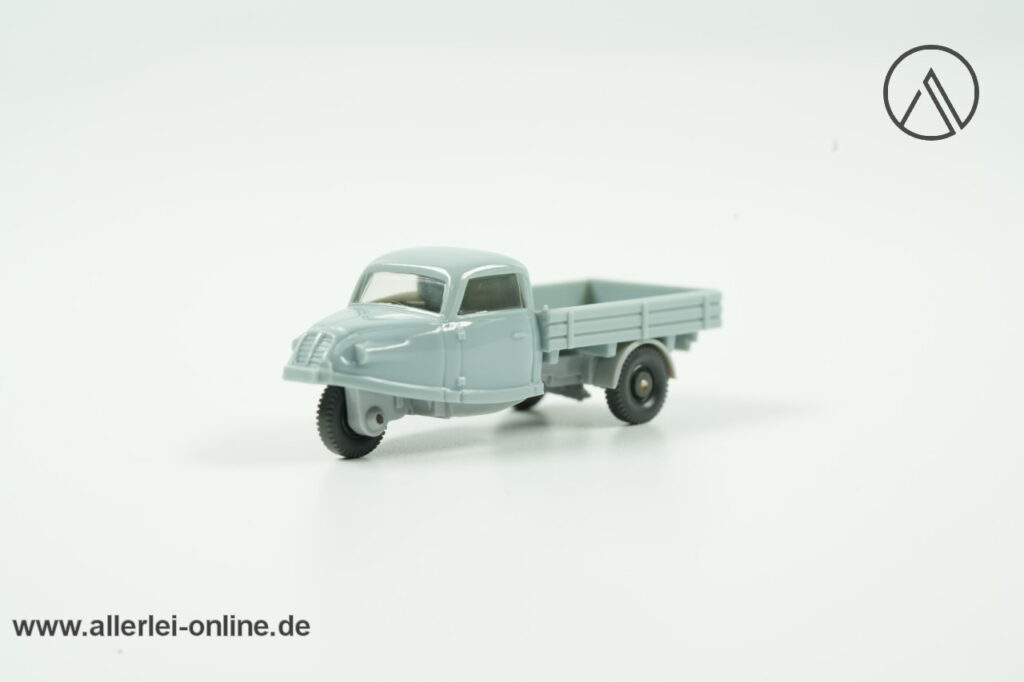 Vintage Wiking Modellautos Goliath Dreirad Pritsche Pritschenwagen | Goli-Dreirad grau | H0 - 1:87