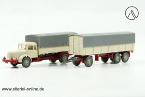 Wiking Modellauto | Krupp Titan LKW Pritschenlastzug | hellelfenbein | H0 - 1:87