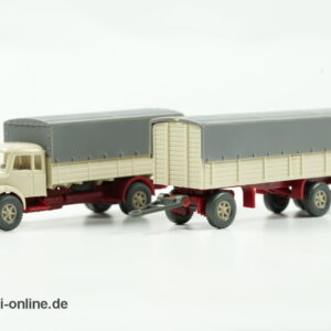 Wiking Modellauto | Krupp Titan LKW Pritschenlastzug | hellelfenbein | H0 - 1:87