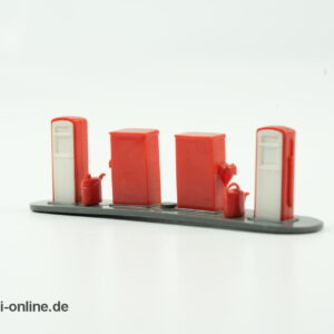 Wiking Modellauto Zubehör | Tankstelle | Zapfsäulen rot/weiß/grau | H0 - 1:87