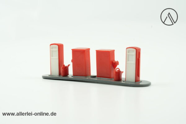 Wiking Modellauto Zubehör | Tankstelle | Zapfsäulen rot/weiß/grau | H0 - 1:87