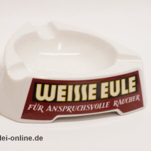 Fischer Deslau Coburg Porzellan Zigarren Aschenbecher | Weisse Eule | Herrenkrone | Eulenspiegel Tabak
