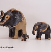 Vintage Keramik Elefanten Figuren Familie | Elefanten Herde | Keramikfigur