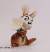 Vintage Goebel Hase mit Blume | Osterhase - Kaninchen | 348/ 9 | braun