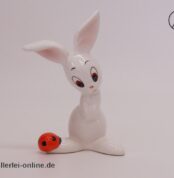 Goebel Porzellan | Figur weißer Hase mit Marienkäfer | 34-833