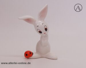 Goebel Porzellan | Figur weißer Hase mit Marienkäfer | 34-833