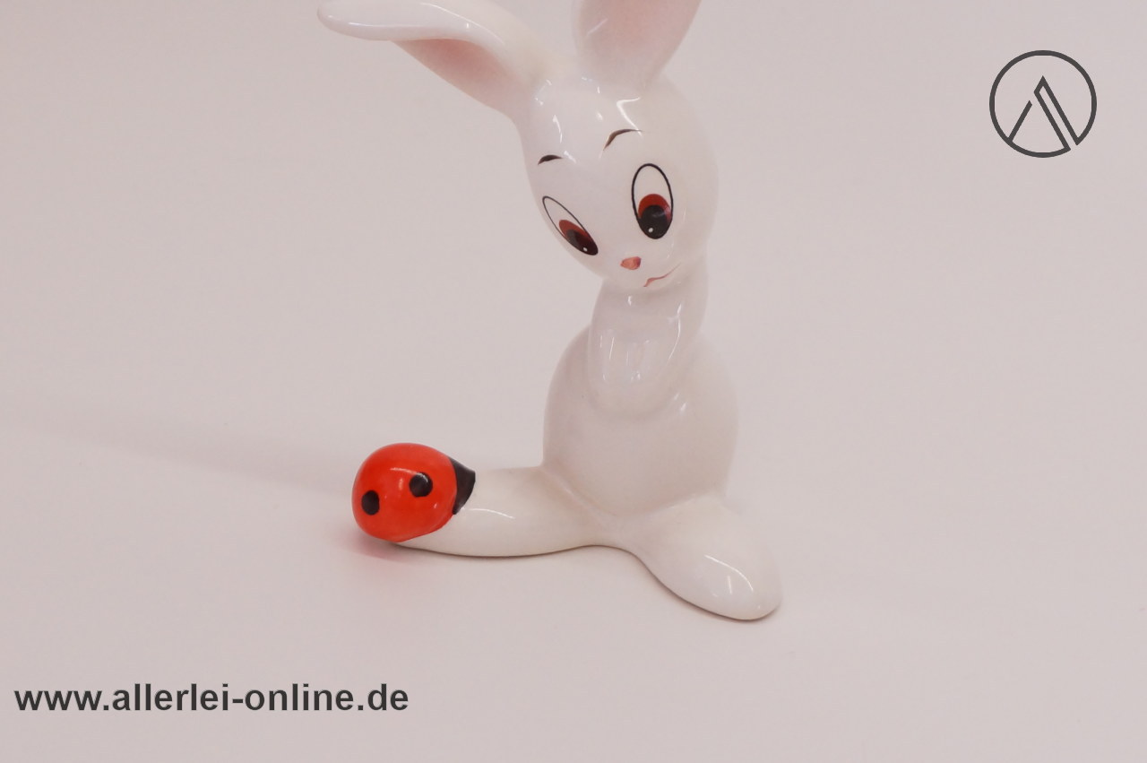 Goebel Porzellan | Figur weißer Hase mit Marienkäfer Goebel Porzellan | Figur weißer Hase mit Marienkäfer