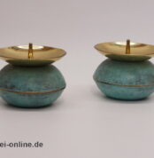 Kerzenständer Kerzenhalter Paar | Messing patiniert Design | 1950-60er Jahre | Klassiker midcentury Vintage