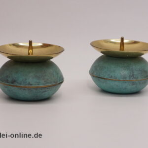 Kerzenständer Kerzenhalter Paar | Messing patiniert Design | 1950-60er Jahre | Klassiker midcentury Vintage