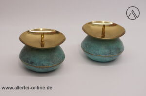 Kerzenständer Kerzenhalter Paar | Messing patiniert | Vintage 1950-60er Jahre Design Klassiker