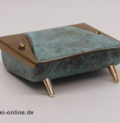 Zigarettenspender Tabakdose | Messing bronziert grün | 1950-60er Jahre | Klassiker midcentury Vintage