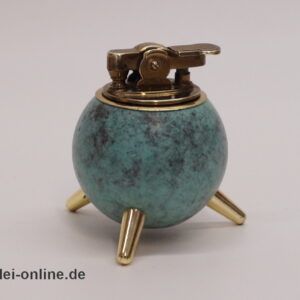 Tischfeuerzeug | Dreibein Benzinfeuerzeug | Kugel Sputnik Design | Vintage 50-60er Jahre