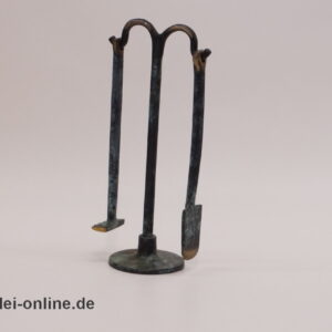 Bonsai Kakteen Werkzeugset Ständer | Rechen Schaufel | Messing bronziert grün