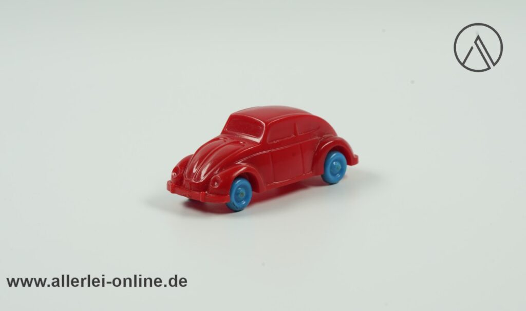 Wiking unverglast | VW Käfer ohne Bodenplatte | Rot mit Blauen Rädern | H0 - 1:87