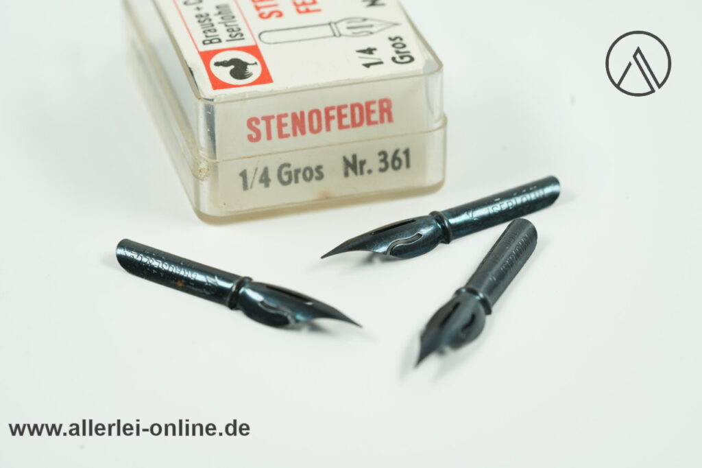 Brause 361 Stenofedern blau - 1/4 Gros | 22 Stück Vintage Steno-Feder Brause & Co. Iserlohn Schreibfedern