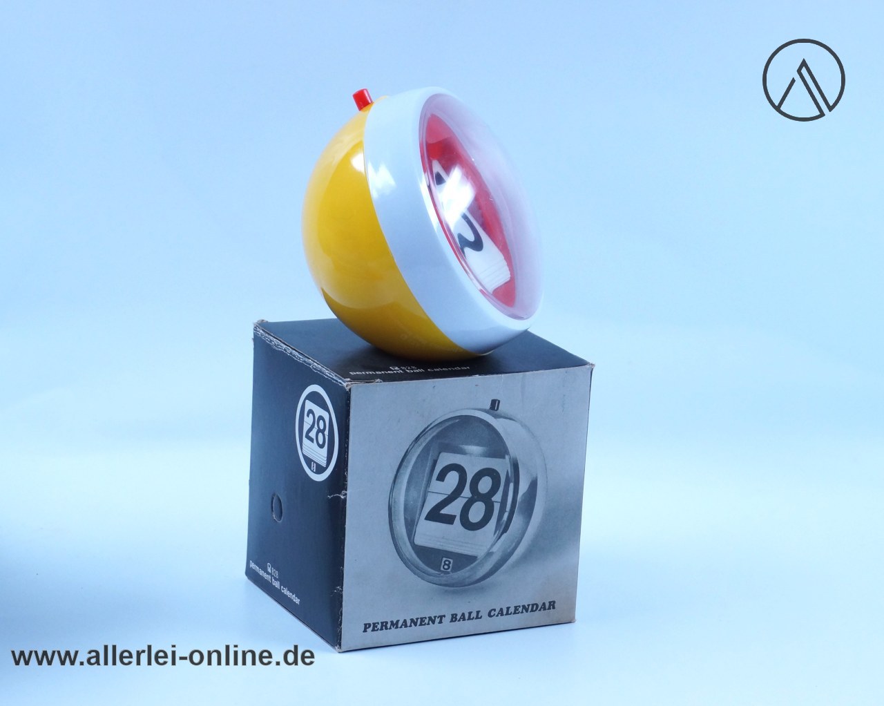 Vintage Space Age Ball Kalender | Click A Date Calendar | ewiger Kalender | Endlos Kalender mit Originalkarton Vintage Space Age Ball Kalender | Click A Date Calendar | ewiger Kalender | Endlos Kalender mit Originalkarton