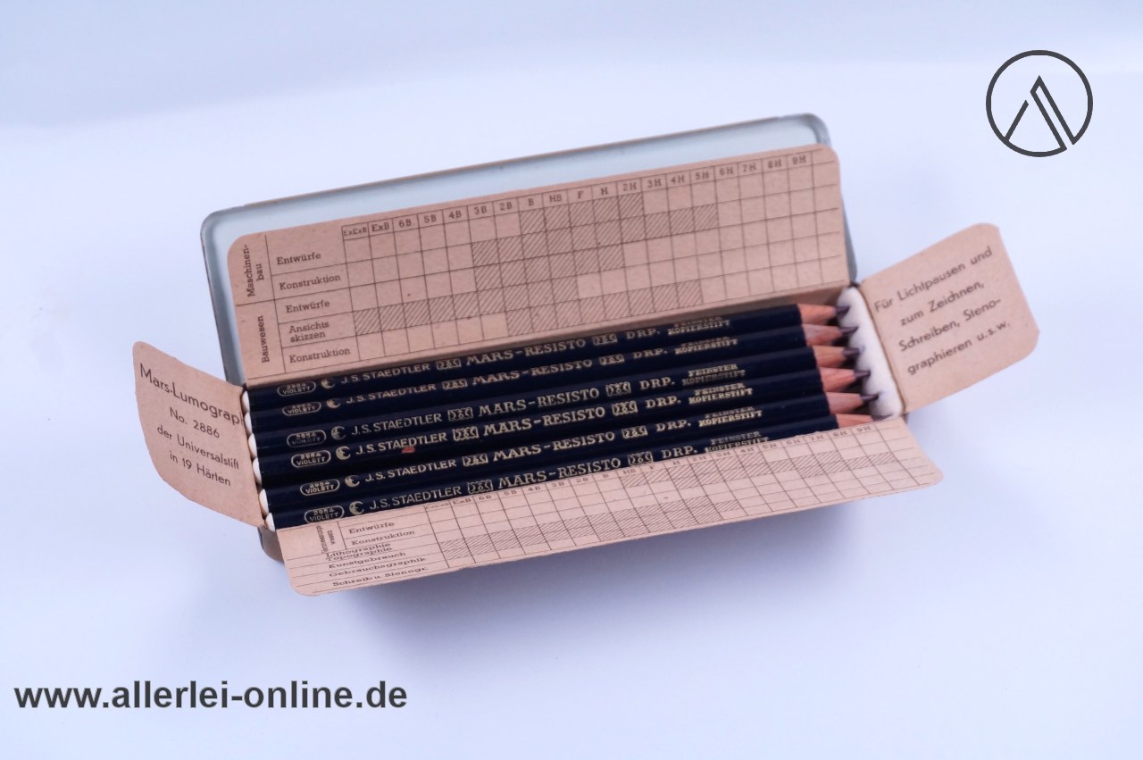 Staedtler Mars-Resisto 2954 violett | 12 Stück J.S. Staedtler Mars Resisto DRP | Feinster Kopierstift | unbenutzt mit Blechbox Staedtler Mars-Resisto 2954 violett | 12 Stück J.S. Staedtler Mars Resisto DRP | Feinster Kopierstift | unbenutzt mit Blechbox