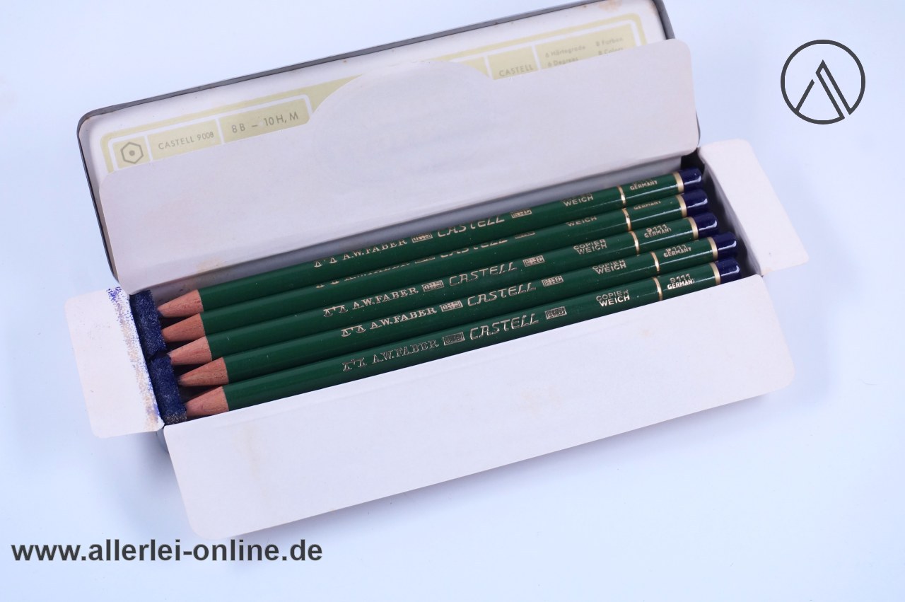 Vintage Faber-Castell 9111 Copier Weich ,blau | 11 Stück Tintenstift - Kopierstifte unbenutzt mit Blechdose Vintage Faber-Castell 9111 Copier Weich ,blau | 11 Stück Tintenstift - Kopierstifte unbenutzt mit Blechdose