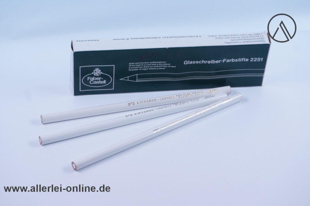 Faber-Castell 2251 | 3 Stück A.W. Faber Castell Glasfaserschreiber-Farbstifte ,weiß | NEU-unbenutzt