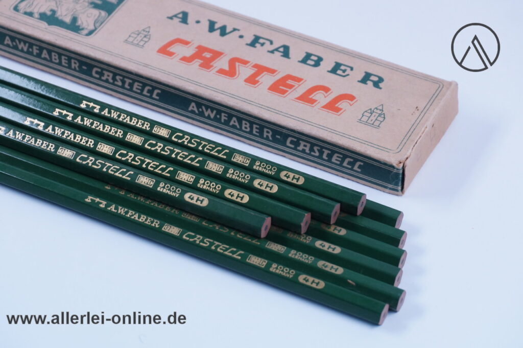 Faber Castell 9000 4H Bleistift | 10 Stück Vintage Bleistifte | unbenutzt mit OVP