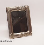 Bilderrahmen | Fotorahmen mit Verzierung im Jugendstil,versilbert | 18 x 23 cm