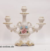 Capodimonte ,Italien Kerzenhalter | Kerzenleuchter mit Rosen im Barockstil